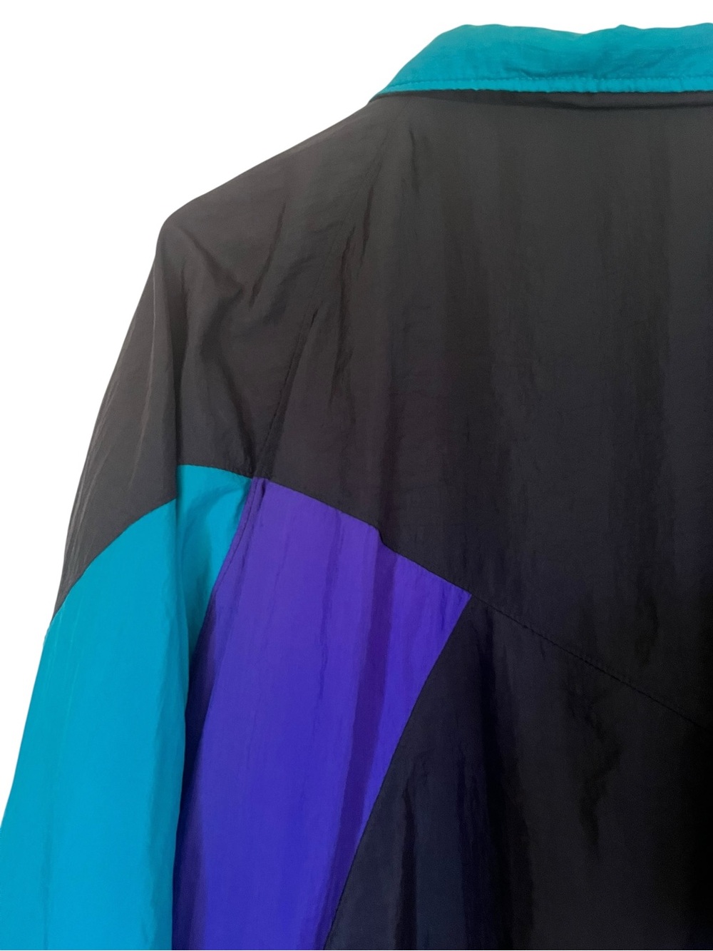 Vintage Puma Colorblock Windbreaker XL 90s Teal Purple Black - Picture 9 of 15